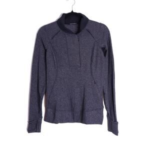 LULULEMON Herringbone Think Fast Pullover Heathered Black Active Women's 6